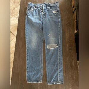 Levi's Classic Blue Denim Jeans with Brown Leather Patch